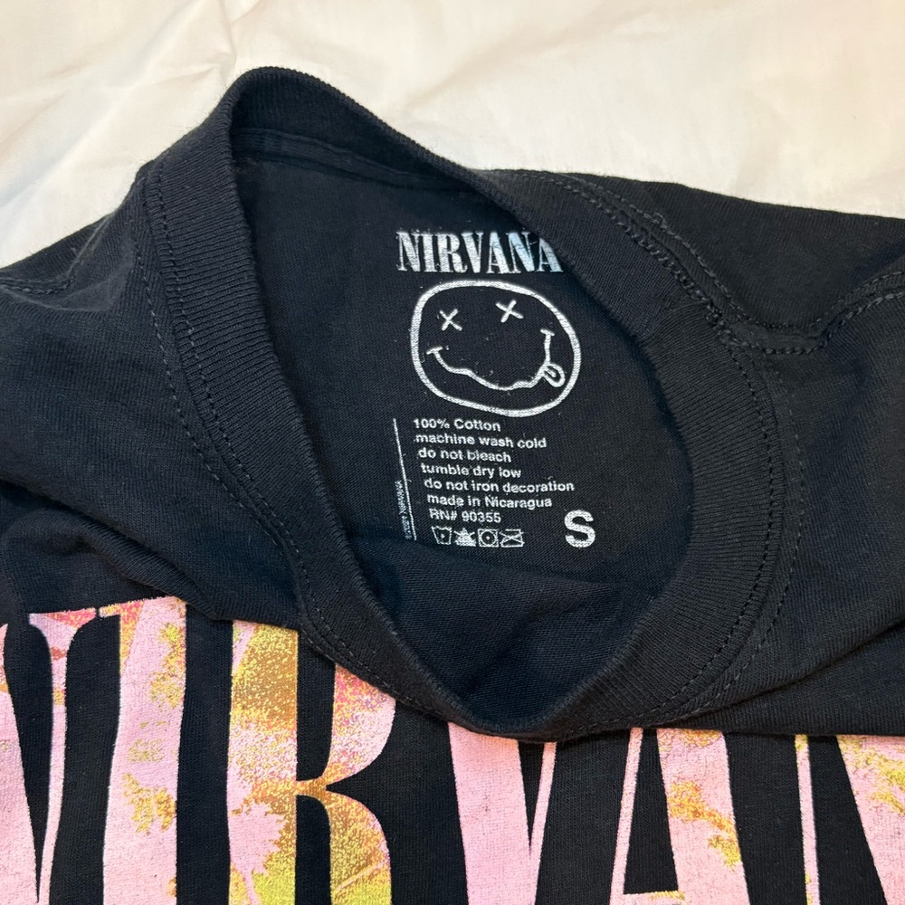 Nirvana Come As You Are Long Sleeve Top Black Graphic Y2K Grunge Unisex Small - Picture 5 of 8
